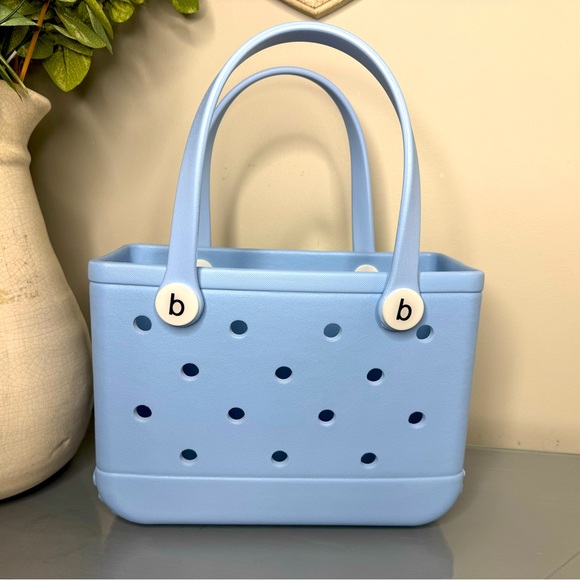 New! EVA Bogg Bag  / Croc inspired Waterproof Tote - Bitty Size light blue - Picture 1 of 6